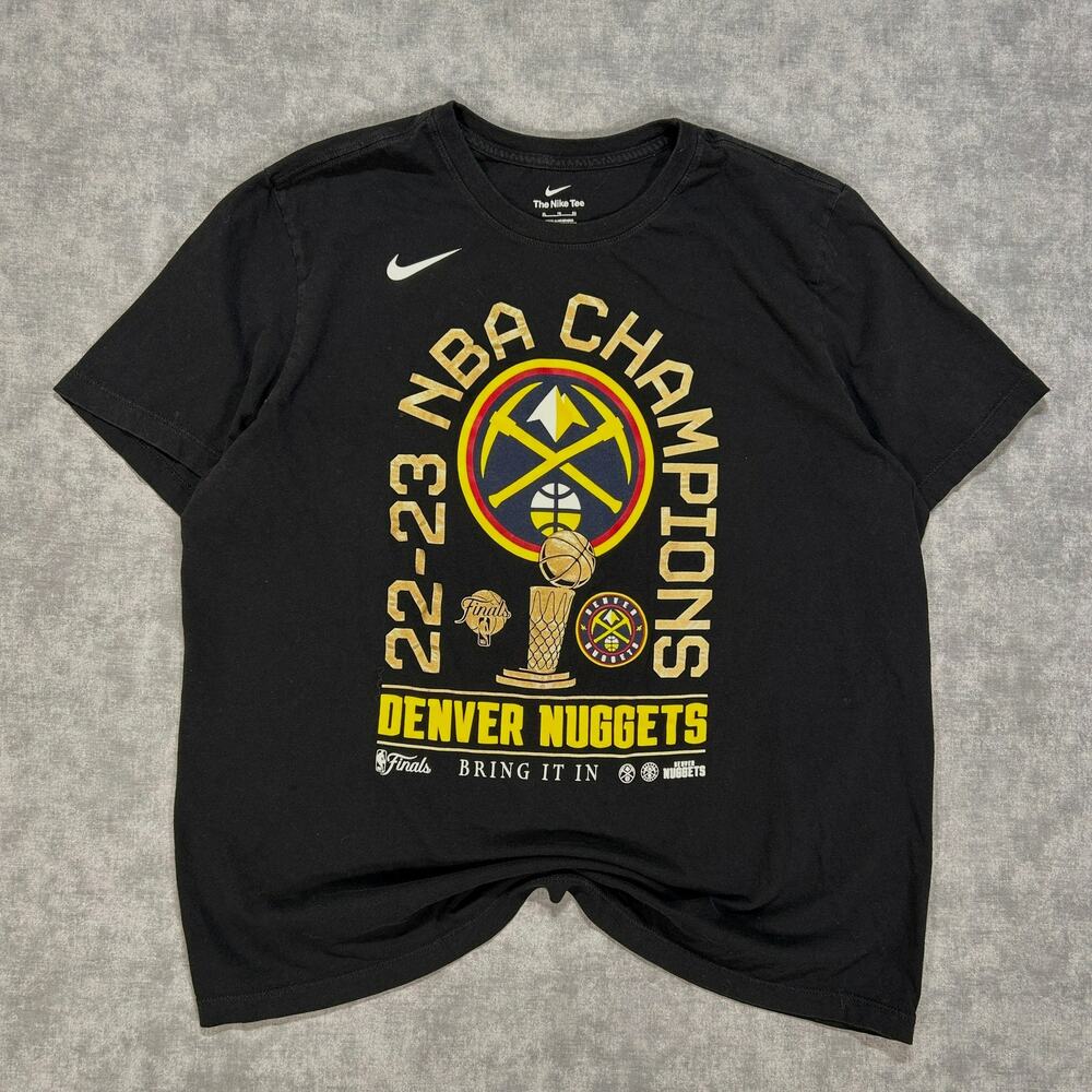 Nike Denver Nuggets 2022-23 NBA Champions T-Shirt Men's XL Black Finals Graphic